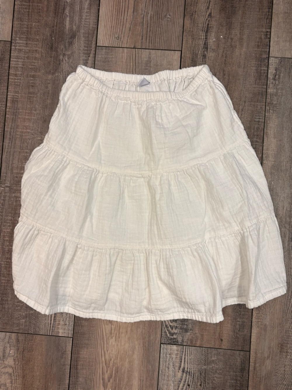 Old Navy Cream Tiered Cotton-Blend Girls Skirt